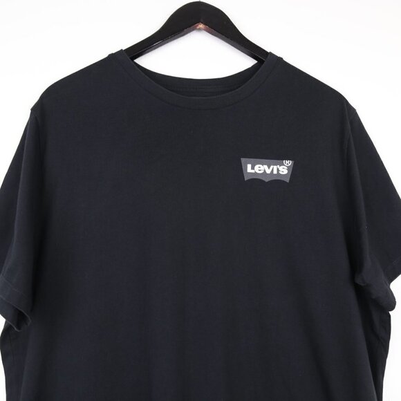 LEVI'S Trademark Classic Relaxed Fit Short Sleeve Black T-Shirt Men's - Picture 2 of 5